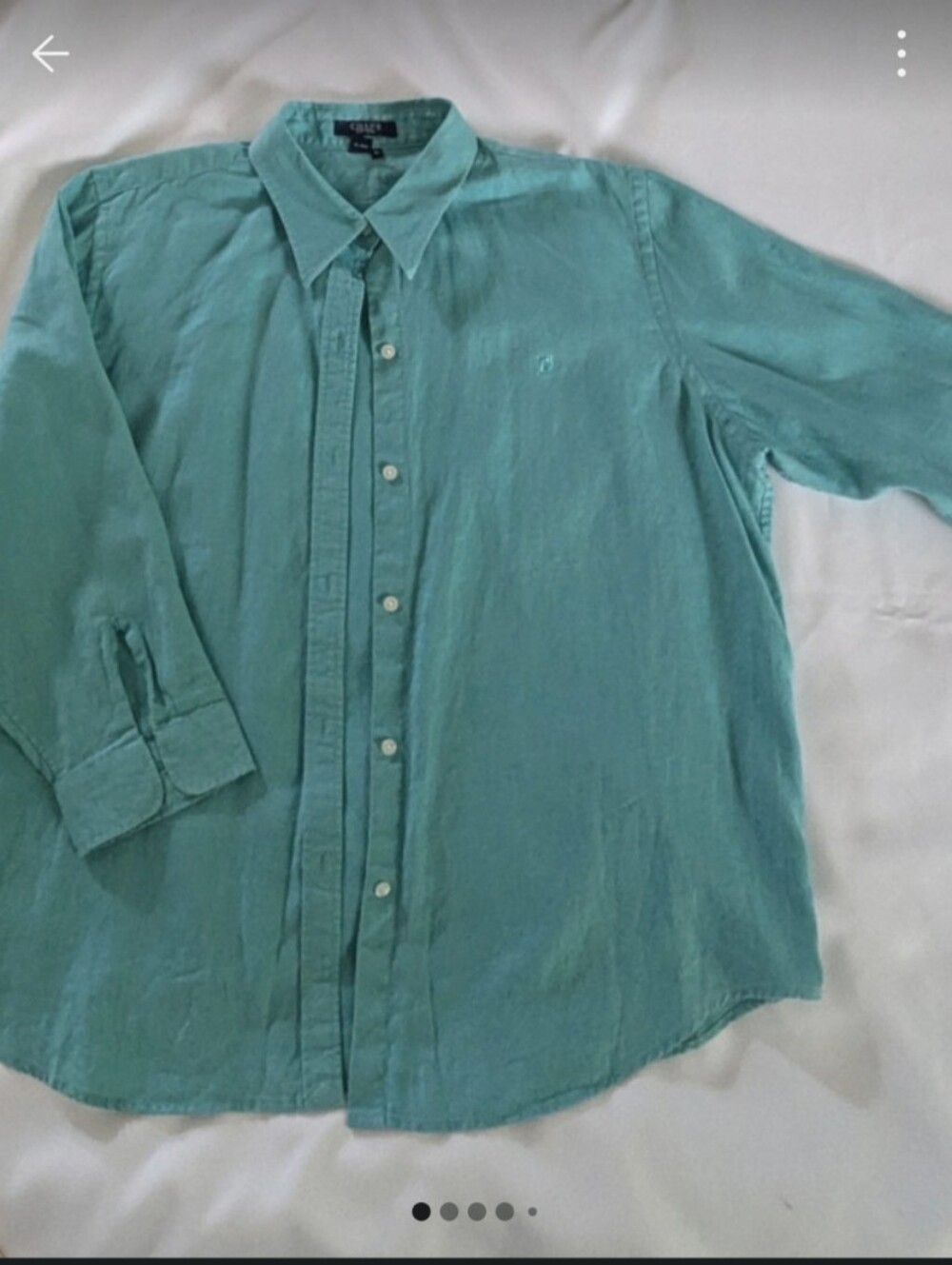 Chaps Teal Long-Sleeve Button-Down Shirt